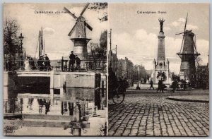 Calanplein Rotterdam Netherlands c1910 Postcard Windmills