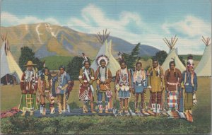 Postcard Native American Apache Indians in Camp New Mexico + Arizona