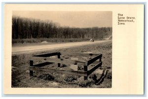 c1930's The Lone Grave Road Car Homestead Iowa IA RPPC Photo Vintage Postcard