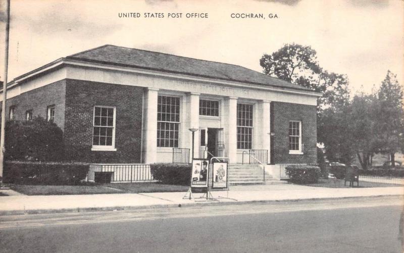 COCHRAN, GA Georgia   US POST OFFICE  Bleckley County   Black & White Postcard