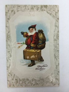 Santa Claus Christmas Postcard Traveling Suitcase Xmas P Sander