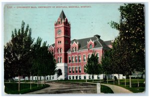 1918 University Hall Exterior View Building Missoula Montana MT Vintage Postcard