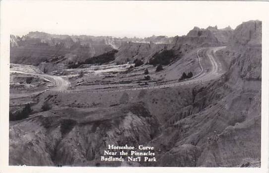 South Dakota Horseshoe Curve Near The Pinnacles Real Photo RPPC