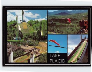 Postcard Olympic Ski Jumps, Famous Lake Placid, New York