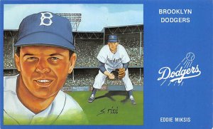 Eddie Miksis Brooklyn Dodgers Baseball Unused 