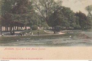 Arnhem (Gelderland), Netherlands, 1900-1910s ; Vijver in't Park Musis Sacrum