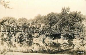 Circa 1910 Keesville New York Suspension Bridge RPPC Real photo postcard 6377