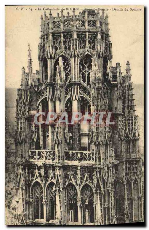 Old Postcard Rouen Cathedral