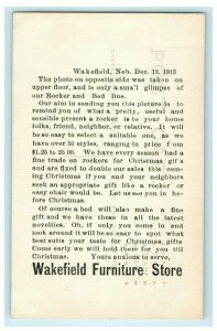 Wakefield Furniture Co. Nebraska Advertising Chairs RPPC 1913 Antique Postcard 