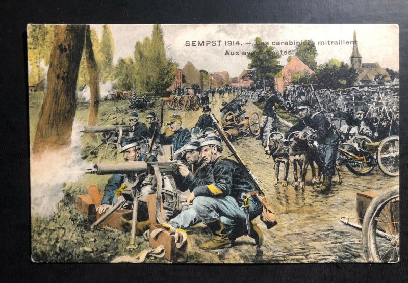 Mint France PPC Picture Postcard 1914 Riflemen strafe at the front 