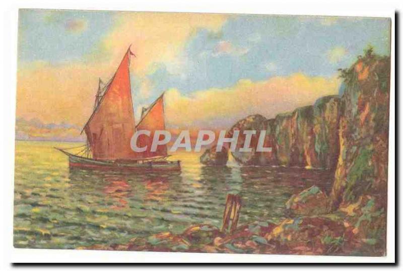  Vintage Postcard Boat