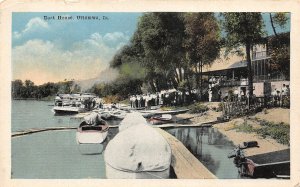 H99/ Ottumwa Iowa Postcard c19120 Boat House River Crowd 129