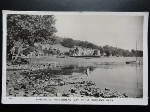 Cumbria: Ambleside Waterhead Bay from Borrans Park - Old RP Postcard