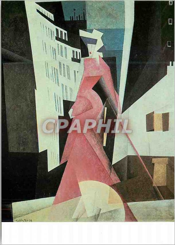 Postcard Modern Bornemisza Lyonel Feininger (1871 1956) the Lady in Purple