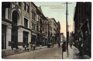 Pittsburg St, Looking South, Connellsville, Pennsylvania Unused Divided Postcard