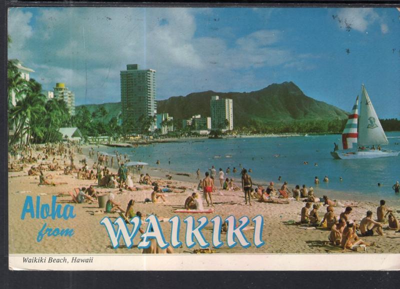 Aloha,Greetings From Waikiki,Beach Scene BIN