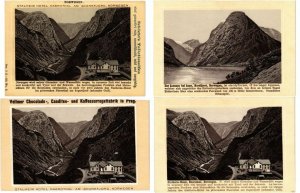 NORVÉGE, NORWAY 24 CHROMO LITHO TRADE CARDS LANDSCAPES