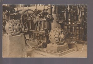 Cornell WISCONSIN RPPC 1913 INTERIOR POWER HOUSE Dam ENGINE ROOM Pumps WI KB