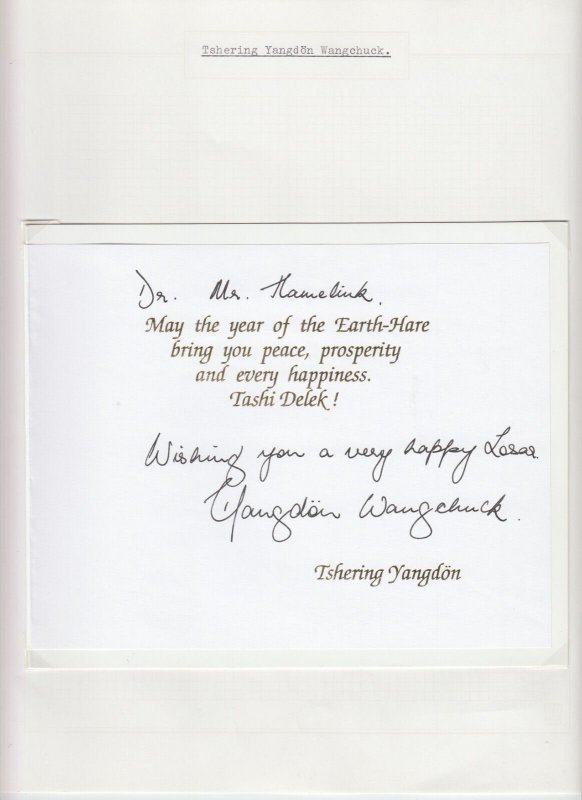 Queen Mother Tshering Yangdon Wangchuk Original Autograph Royalty Bhutan (L6358)