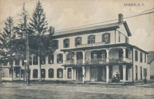 Homer Cortland County NY New York David Harum Tavern Men on Porch - pm 1913 - DB