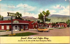 Linen Postcard Jewell Motel and Coffee Shop US 30 and 89 East Montpelier, Idaho