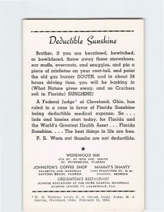 Postcard Deductible Sunshine, Wedgwood Inn, St. Petersburg, Florida