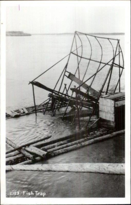 Alaska AK Fish Trap Real Photo Postcard