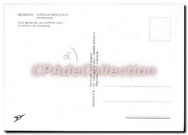 Postcard Old Vireux Molhain Ardennes General view at the forefront Campground