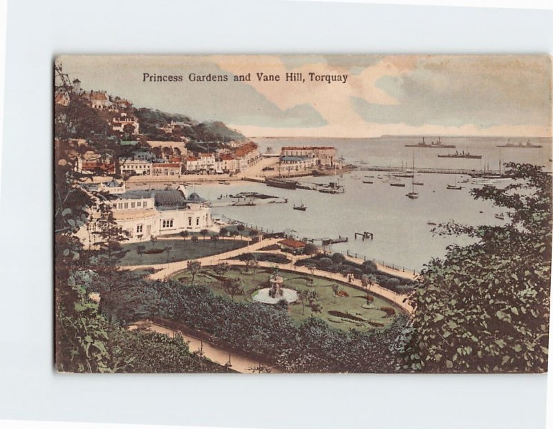 Postcard Princess Gardens and Vane Hill Torquay England