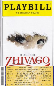 Doctor Zhivago Broadway Playbill & TICKET Theatre Programme