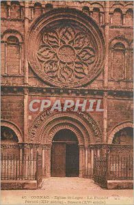 Postcard Old Cognac Church St Leger The Facade Portal (XII Century) Rosette (...