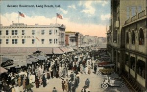 Long Beach California CA Birdseye View Street Scene 1900s-10s Postcard