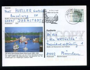 210576 GERMANY 100 years Kiel Canal ships postal card