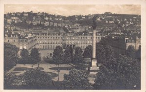 A220 Germany Stuttgart Castle Square Column RPPC vintage postcard