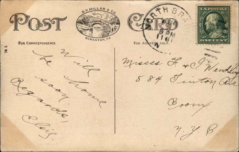 Callicoon NY South Main St Train Station? c1910 Postcard