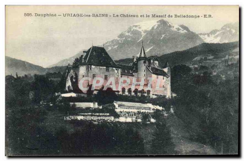 Old Postcard Dauphine Uriage les Bains Chateau and Belledonne