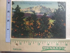 Postcard Folder Pikes Peak, over Ute Pass from Rampart Range Road, Colorado