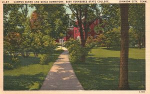 E Tennessee State College, Campus Scene & Girls Dormitory, Vintage Postcard