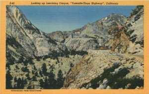 Looking Up Leevining Canyon On The Yosemite Toga Highway Vintage Postcard