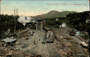 PANAMA CANAL Stone Crusher at Work c1910 Postcard