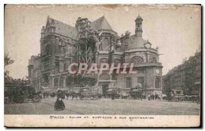 Old Postcard Paris St Eustache Church Street Montmartre