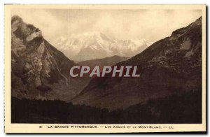 Old Postcard Savoy Picturesque Les Aravis and Mont Blanc