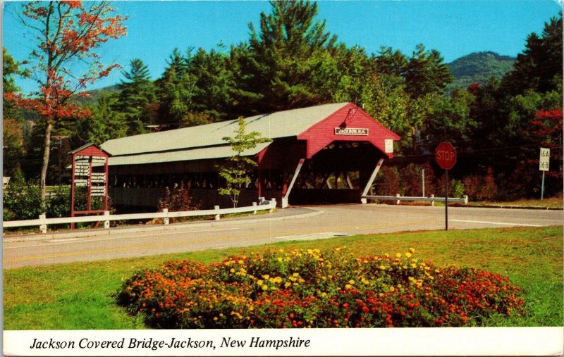Jackson Covered Bridge New Hampshire NH Postcard VTG UNP Mike Roberts Vintage  