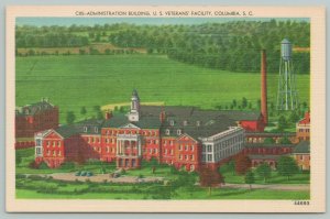 Columbia South CarolinaAdmin BLDG US Veterans Facility1940s Linen Postcard