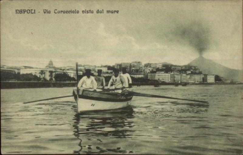 Napoli Naples Italy - Life Saving? Row Boat & Men c1910 Postcard