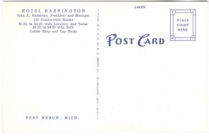 Harrington Hotel Port Huron, Michigan, John A Anderson Manager
