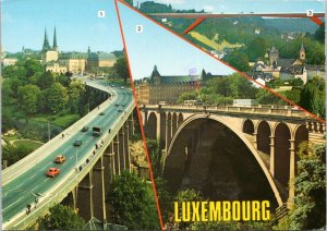 Postcard Luxembourg - Viaduc, Pont Adolphe and Pont Grande Duchesse Charlotte