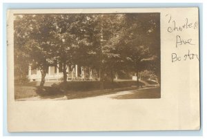 1909 View Of Charles Avenue Boston Massachusetts MA RPPC Photo Antique Postcard 