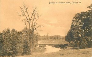 Postcard Ohio Toledo Bridge Ottawa Park Phillips #1074G Undivided 23-10249