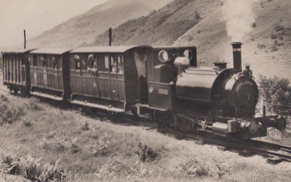 Train in Mountains at Talyllyn Vintage Welsh Wales Railway Station Postcard